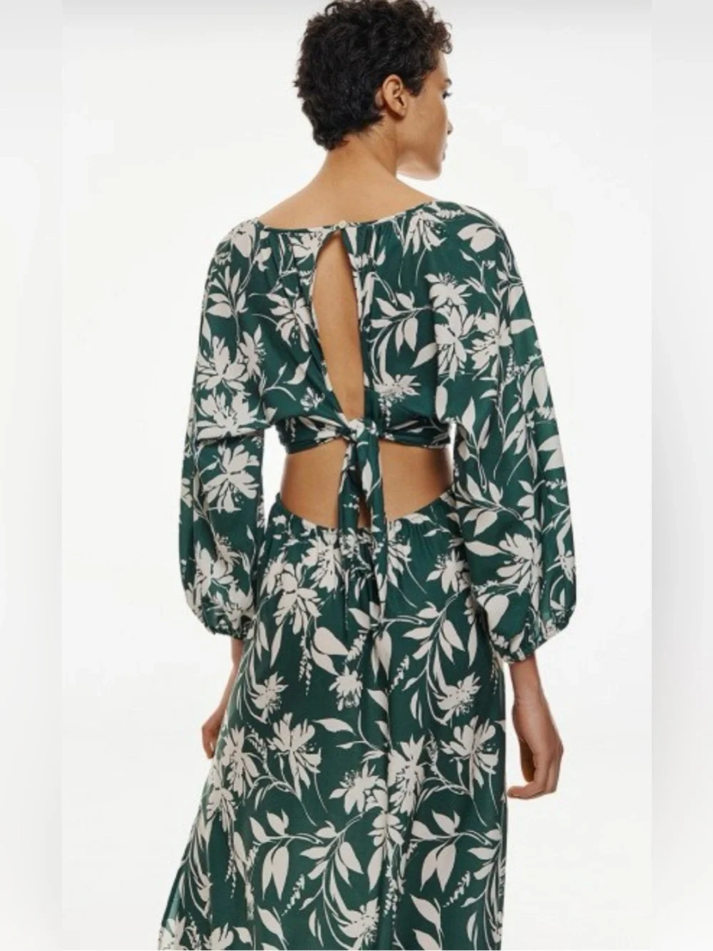 Abercrombie & Fitch long-sleeve plunge cut-out maxi dress size S